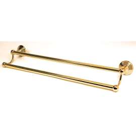 Double Towel Bar Traditional in Polished Brass