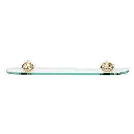 24-in Glass Shelf with Brackets Traditional in Polished Brass