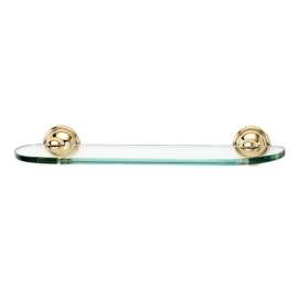 18-in Glass Shelf with Brackets Traditional in Polished Brass