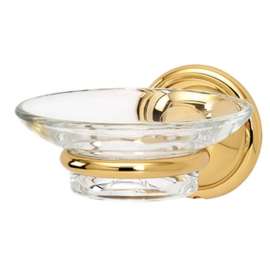 Soap Dish with Holder in Polished Brass