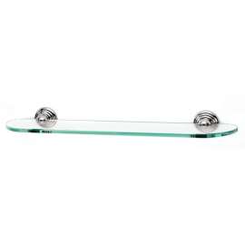 Embassy A9050-24-PC 24-in Glass Shelf with Brackets Traditional in Polished Chrome