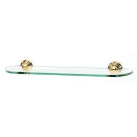 Embassy A9050-24-PB 24-in Glass Shelf with Brackets Traditional in Polished Brass