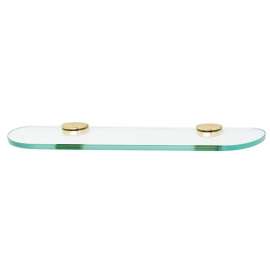 18-in Glass Shelf with Brackets Modern in Polished Brass