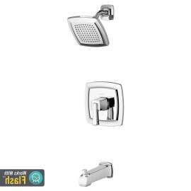 Townsend Tub and Shower Faucet with Water-Saving Shower Head and Cartridge, in Polished Chrome