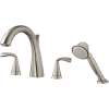 T186901.295 Fluent Roman Tub Faucet with Personal Shower for Flash Rough-in Valves in Brushed Nickel Finish