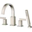 T184901.295 Times Square Roman Tub Faucet with Personal Shower for Flash Rough-In Valves in Brushed Nickel Fin