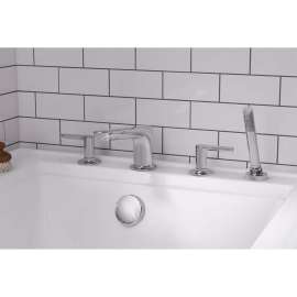 T105901.002 Studio S Roman Tub Faucet with Personal Shower for FLASH Rough-In Valves in Polished Chrome