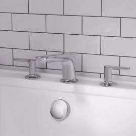 T105900.002 Studio S Roman Tub Faucet for FLASH Rough-In Valves in Polished Chrome Finish