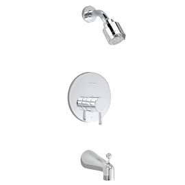 Bath and Shower Trim Kit with Decal Ring and Less Showerhead in Polished Chrome