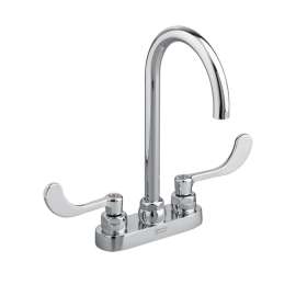 Centerset Lavatory 1.5 GPM Laminar Flow Faucet with Wrist Blade Handles in Chrome