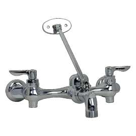 Exposed Yoke Wall Mount Service Sink Faucet with Top Brace and Vandal - Resistant Handles
