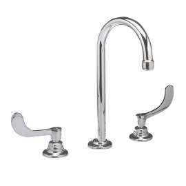 Widespread 1.5 GPM Faucet with Limited Swivel Spout and Wrist Blade Handles in Chrome