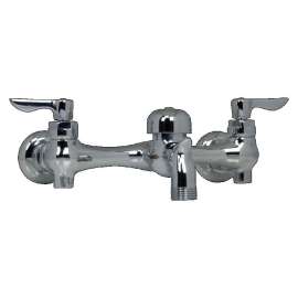 Exposed Yoke Wall Mount Service Sink Faucet with Vandal - Resistant Handles and 3