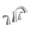 2-Handle Widespread Bathroom Faucet with Red/Blue Indicators and SC Drain in Polished Chrome