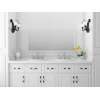 2-Handle Widespread Bathroom Faucet with Red/Blue Indicators and SC Drain in Brushed Nickel