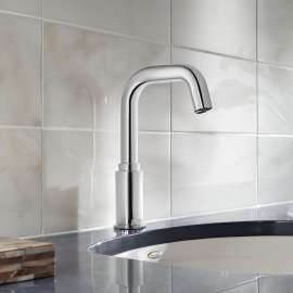 0.35 GPM Deck Mount Sensor-Operated Faucet with PWRX Battery in Polished Chrome