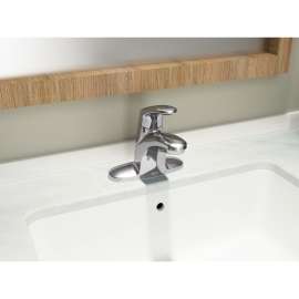 1-Handle Single-Hole Bathroom Faucet without Drain/Rod Hole in Polished Chrome