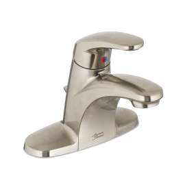 1-Handle Centerset Bathroom Faucet without Drain/Rod Hole in Brushed Nickel