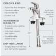 Colony Pro 1-Handle Kitchen Faucet with Side Spray and Escutcheon Plate in Polished Chrome