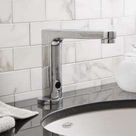 0.5 GPM Deck Mounted Electronic Bathroom Faucet with Touch-Free Sensor in Polished Chrome