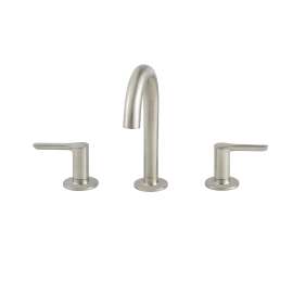 Widespread Faucet with SC Drain and Knob Handles in Brushed Nickel