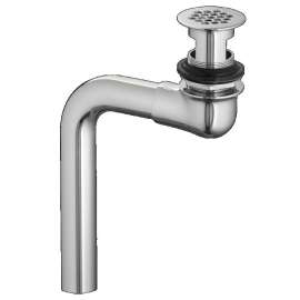 Perforated Grid Strainer Drain for Sink with Offset Drain in Chrome