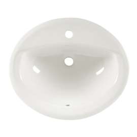Oval Drop-In Bathroom Sink With Single Faucet Hole