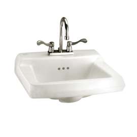 Wall Mounted Lavatory Sink for Concealed Arms (not included) in White
