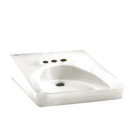 Wheelchair Users Bathroom Wall Mounted Sink with 4 CC in White