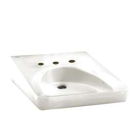 Wheelchair Users Bathroom Wall Mounted Sink with 10 1/2CC in White