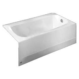 60-in x 32-in Americast Bathing Pool with Integral Apron, Tile Flange, and Left Hand Outlet