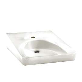 Wheelchair Users Bathroom Wall Mounted Sink with Center Faucet Hole in White