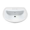 0236.004.020 Pedestal Lavatory Top with Three Faucet Holes (4 Centers) without Pedestal Leg in White