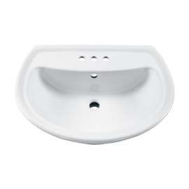Pedestal Lavatory Top with Three Faucet Holes (4 Centers) without Pedestal Leg