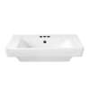 Pedestal Lavatory Top with Three Faucet Holes (4 Centers) without Pedestal Leg in White
