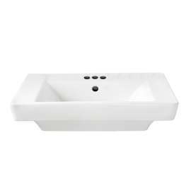 0641.004-M Pedestal Lavatory Top with Three Faucet Holes (4 Centers) without Pedestal Leg