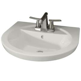 Petite Above Counter Or Drop Lavatory Sink With 3 Faucet Holes (4 Centers)