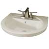 Petite Above Counter or Drop Lavatory Sink with Three Faucet Holes (4 Centers) in Linen