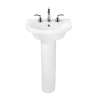 Petite Two-Piece Pedestal and Lavatory with Three Faucet Holes (8 Centers) in White