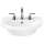 Petite Above Counter or Drop Lavatory Sink with Three Faucet Holes (8 Centers) in White