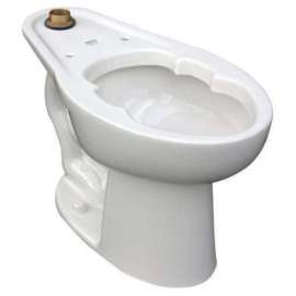 Commercial Right-Height Elongated Bowl with Everclean with Slotted Rim For Bedpan in White