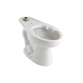 Commercial Right-Height Elongated Bowl with Everclean, and Slotted Rim For Bedpan in White