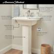 Edgemere Center Hole Only Pedestal Sink Top and Leg Combination, 0445100.020