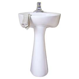 Cornice Center Hole Only Pedestal Sink Top and Leg Combination, 0611100.020