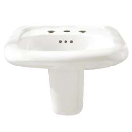 Murro(R) Wall-Hung EverClean(R) Sink Less Overflow With 8-Inch Widespread, 0958908EC.020