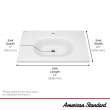 Studio(R) S 33-Inch Vitreous China Vanity Sink Top Center Hole Only, 1298001.020