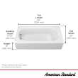 Princeton(R) PRO Steel 60 x 30-inch Integral Apron Bathtub with Left-Hand Outlet, 1390202.020