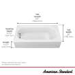 Princeton(R) PRO Steel 60 x 30-inch Above Floor Rough Integral Apron Bathtub with Left-Hand Outlet, 1392202.020