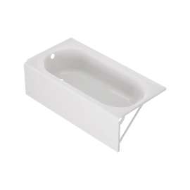 Princeton(R) PRO Steel 60 x 30-inch Above Floor Rough Integral Apron Bathtub with Left-Hand Outlet, 1392202.020