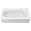 Princeton(R) PRO Steel 60 x 30-inch Above Floor Rough Integral Apron Bathtub with Left-Hand Outlet, 1392202.020